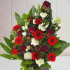 Trauerstrauß mit Rosen und Lisianthus